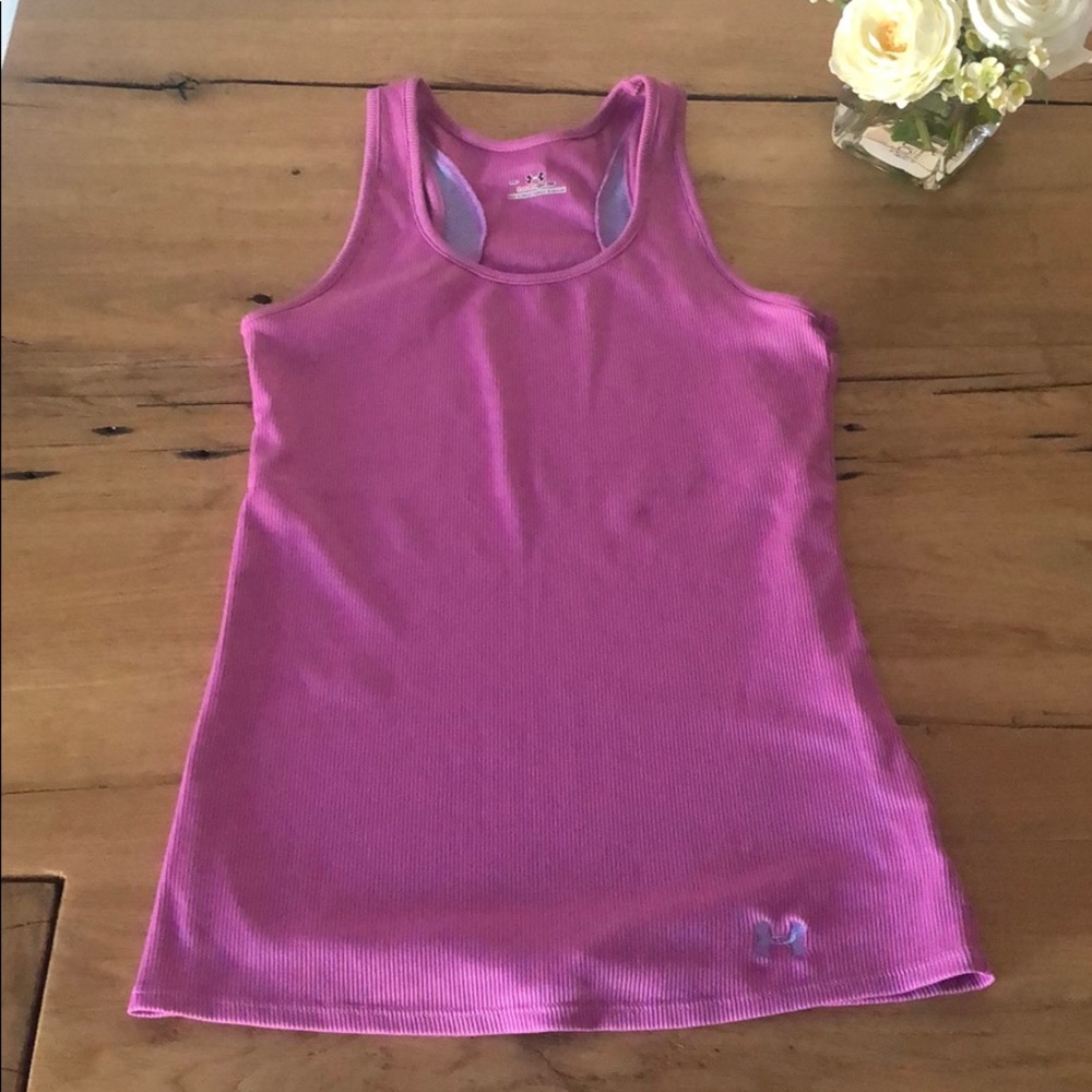 Under Armour pink purple heat gear racerback